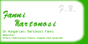 fanni martonosi business card